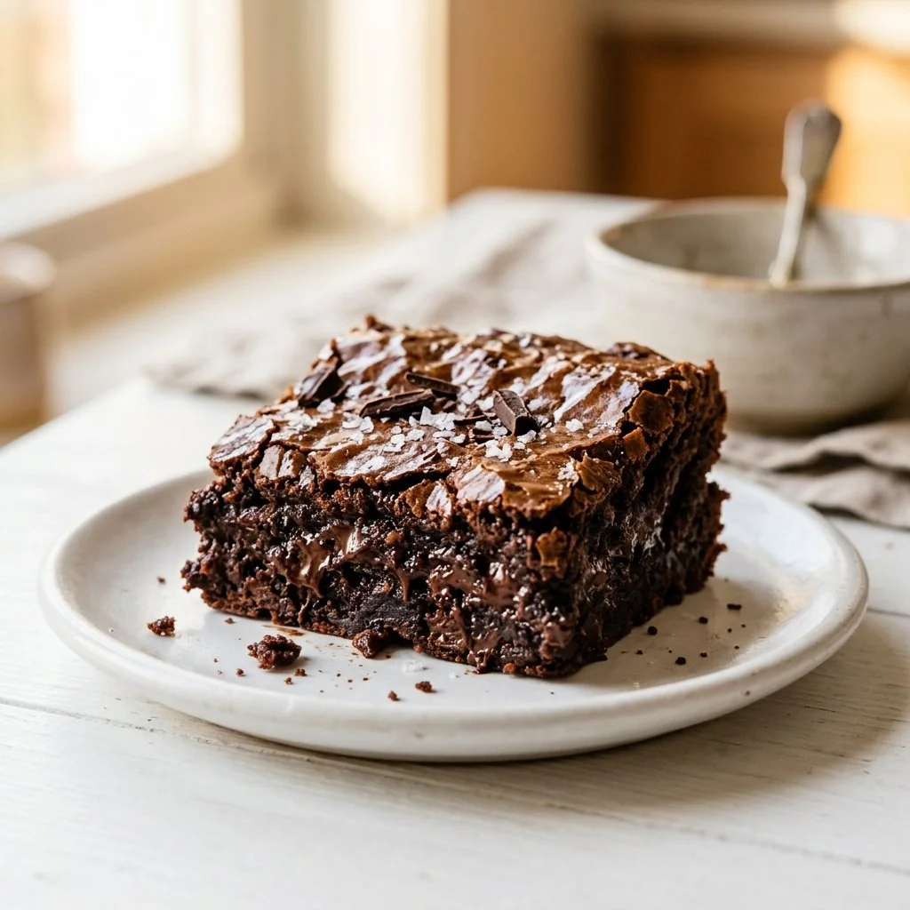 Delicious homemade brownies on a plate, showcasing a mouth-watering brownie recipe.
