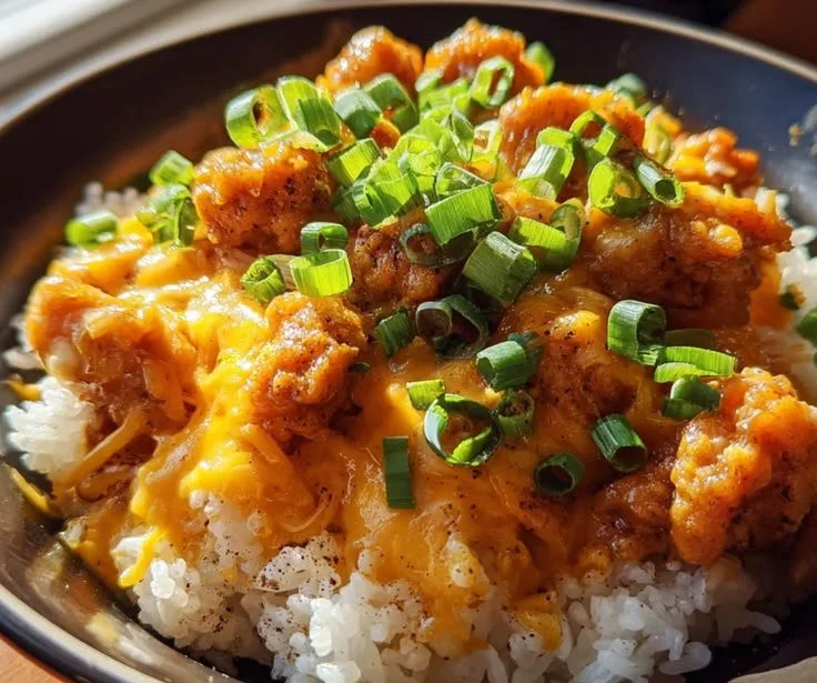 Buffalo Ranch Chicken Rice served in a bowl for a quick weeknight dinner