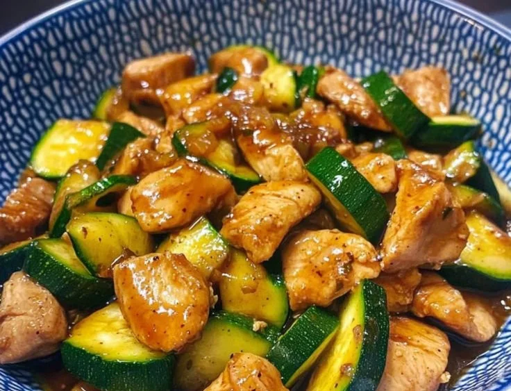 Healthy Chicken Zucchini Stir-Fry with colorful vegetables