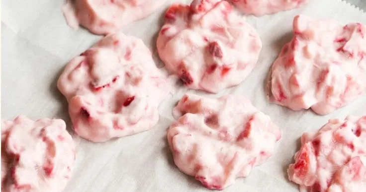 Delicious Chocolate Strawberry Yogurt Clusters served on a plate