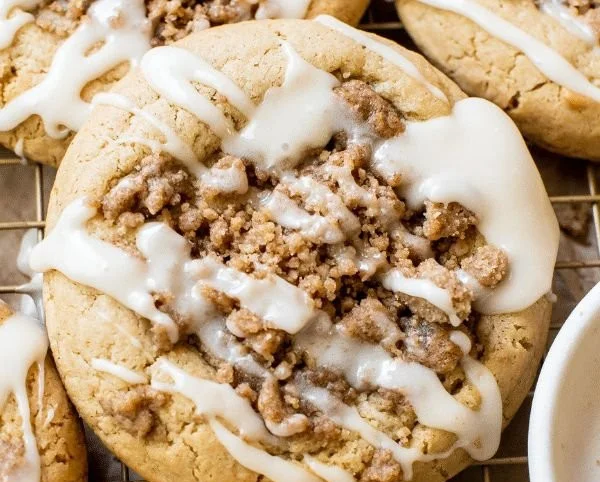 Delicious homemade coffee cake cookies on a plate ready to serve.