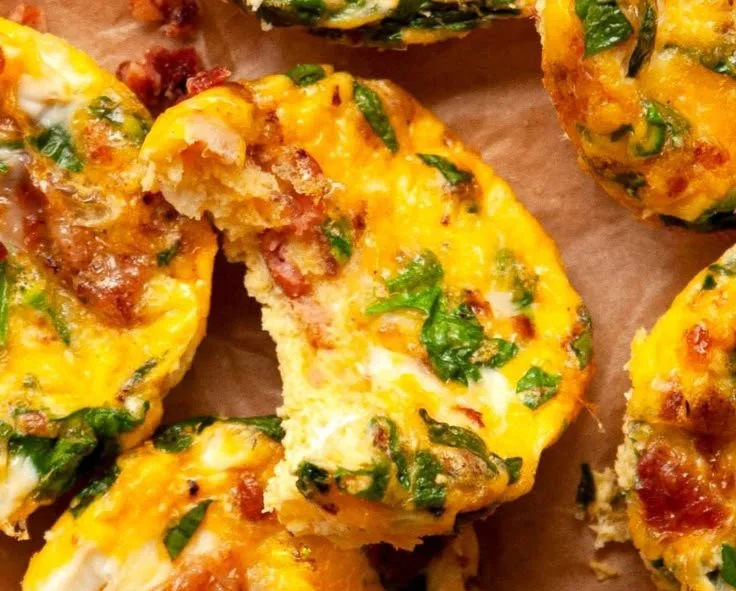 Keto Egg Bites in a presentation with fresh ingredients