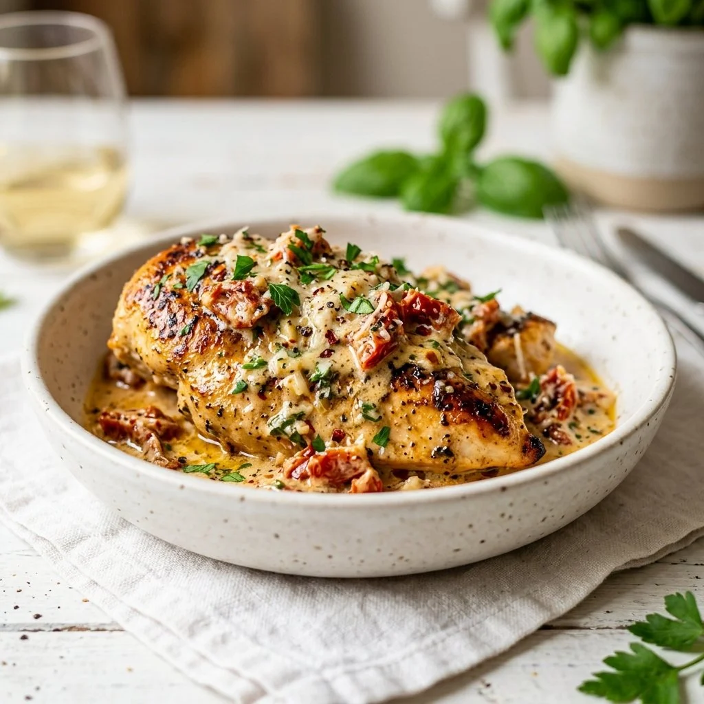 Delicious Marry Me Chicken recipe with creamy sauce and herbs