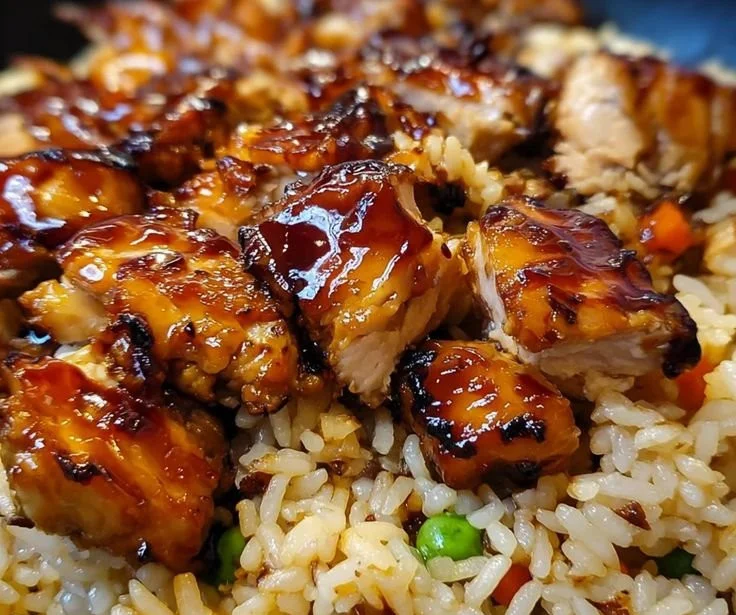 One-Pan Honey BBQ Chicken served over rice for a comforting meal