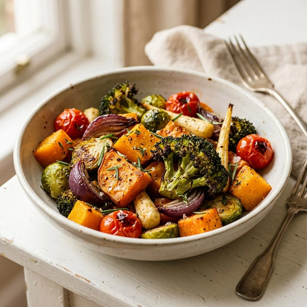 Deliciously roasted vegetables with vibrant colors and perfect seasoning
