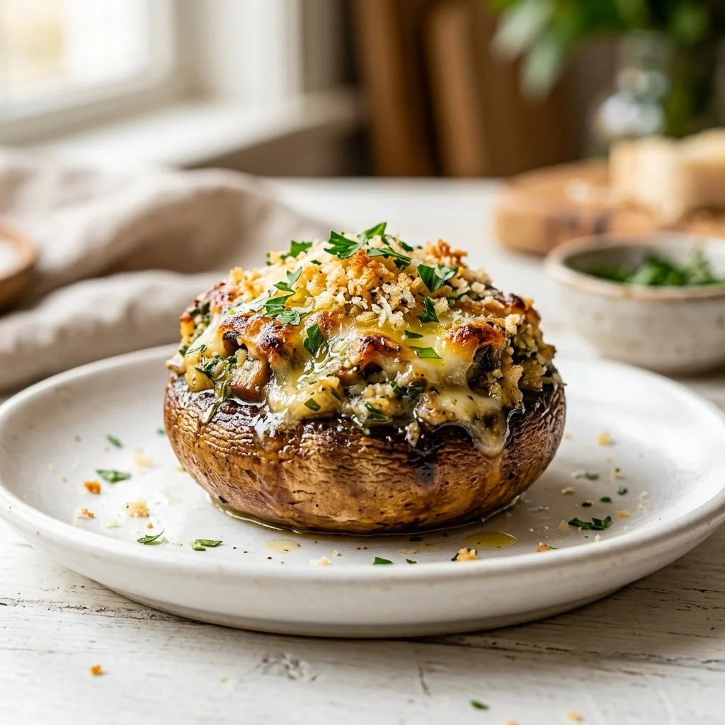 Delicious stuffed mushrooms baked with savory filling