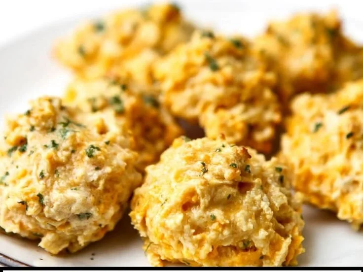Fluffy Vegan Garlic Biscuits served on a rustic table.