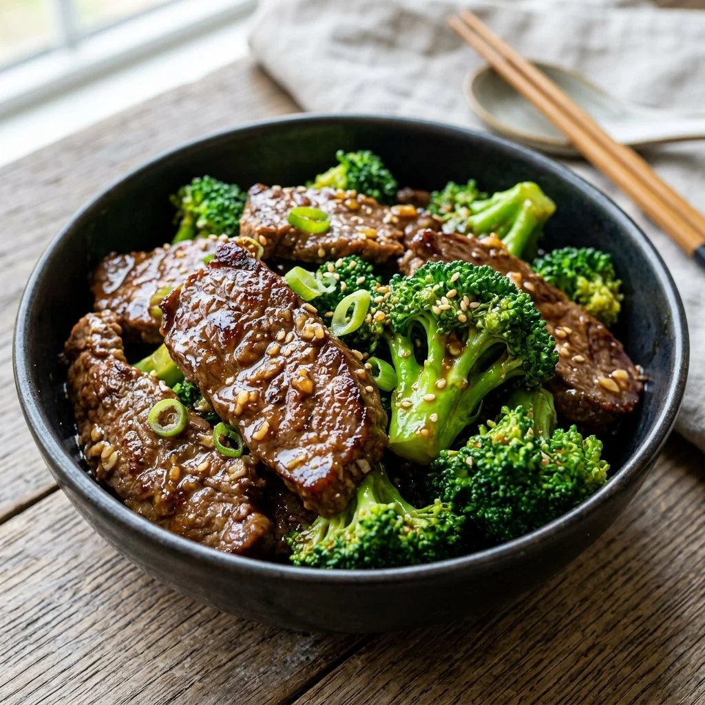 Delicious plate of Beef and Broccoli stir-fry with vibrant vegetables