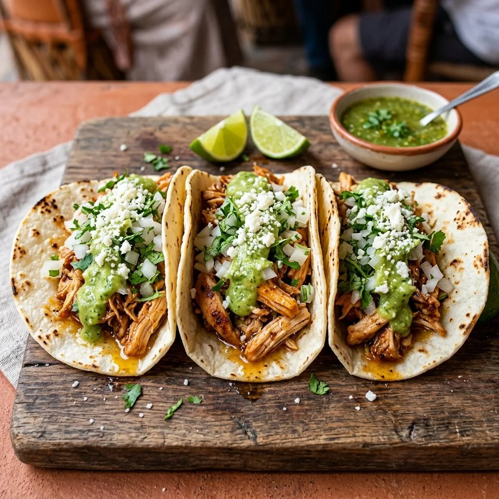 Delicious Chicken Street Tacos with fresh toppings and vibrant colors