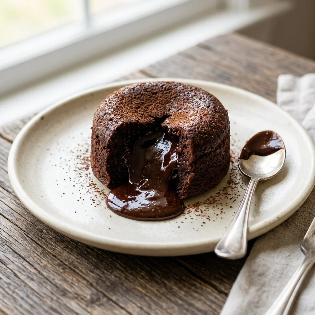 Delicious Chocolate Lava Cake with a molten chocolate center