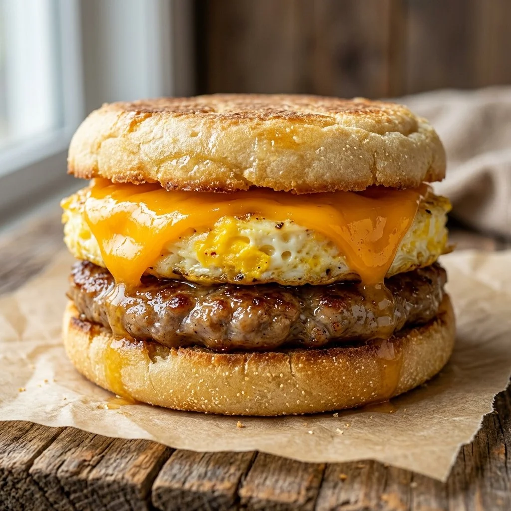 Homemade freezer breakfast sandwiches ready for a quick meal