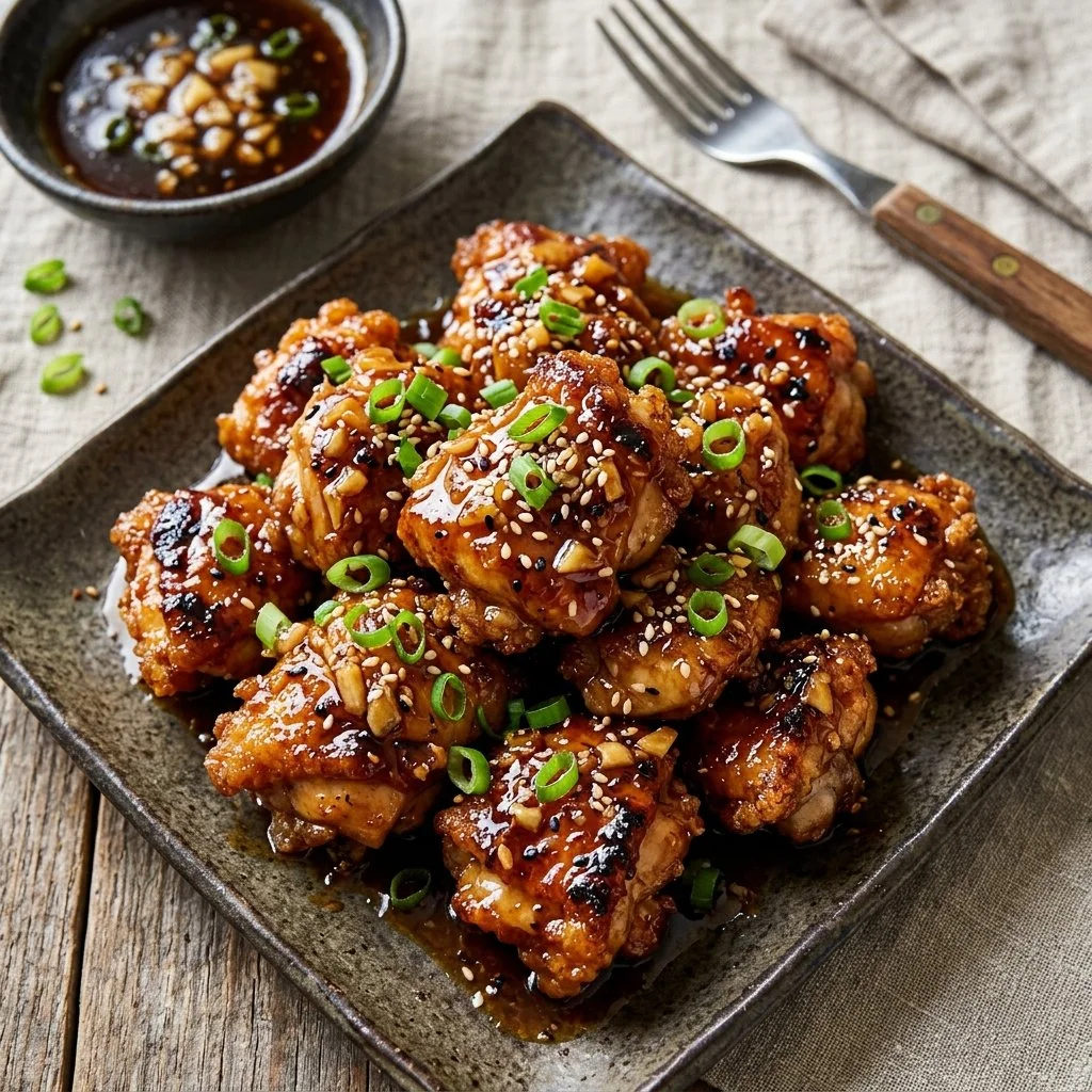 Delicious Honey Garlic Chicken served with vegetables and rice