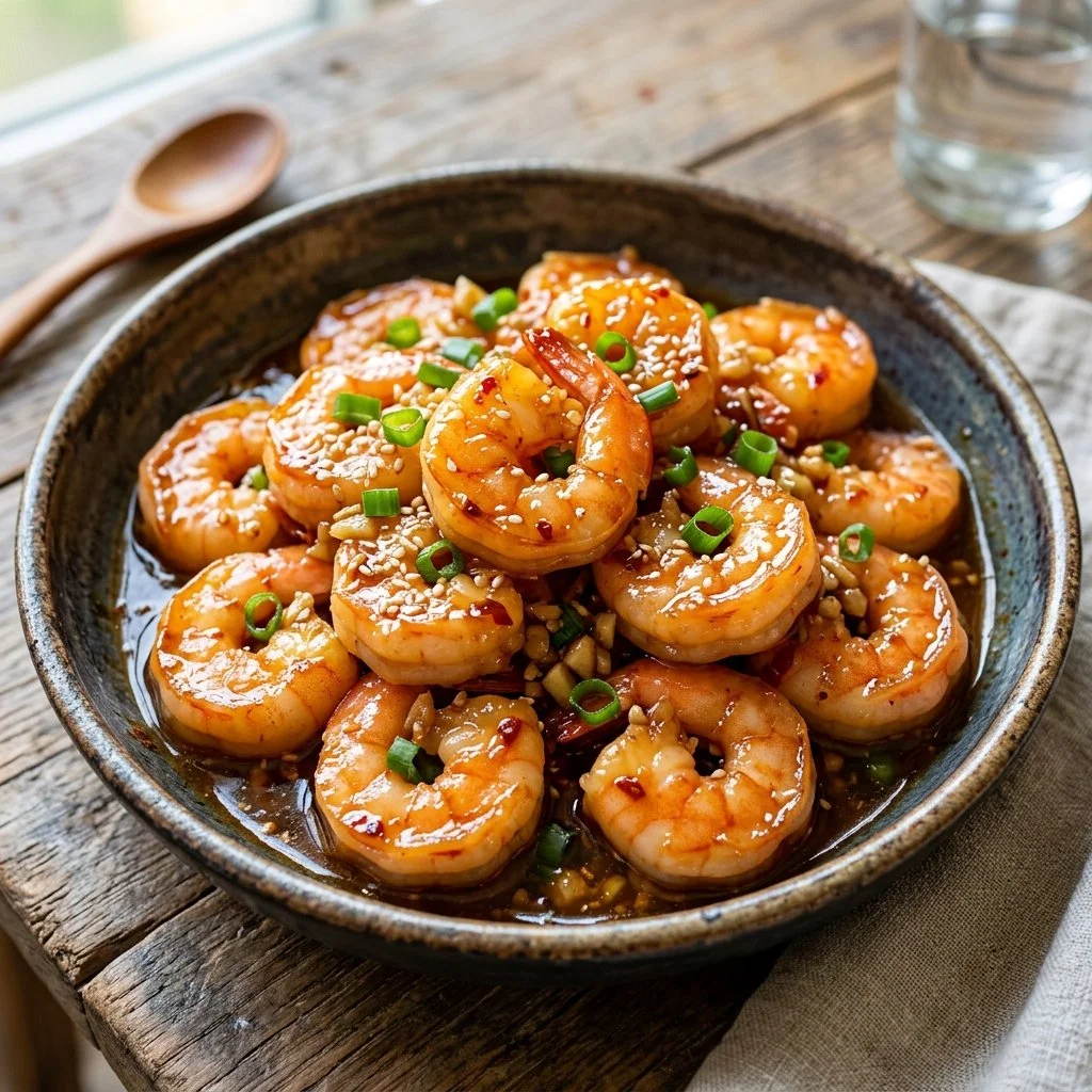 Honey Garlic Shrimp dish featuring succulent shrimp in a sweet garlic sauce