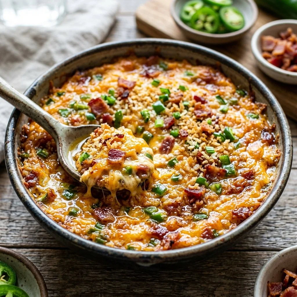 Creamy Jalapeno Popper Dip served in a bowl with tortilla chips
