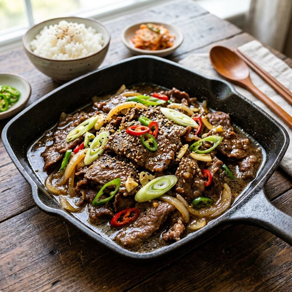 Delicious Korean Beef Bulgogi marinated and grilled to perfection