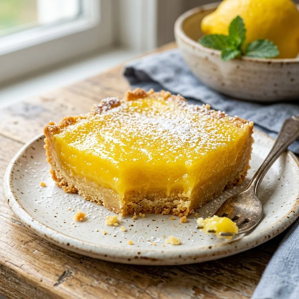 Delicious homemade lemon bars with a tart and sweet filling