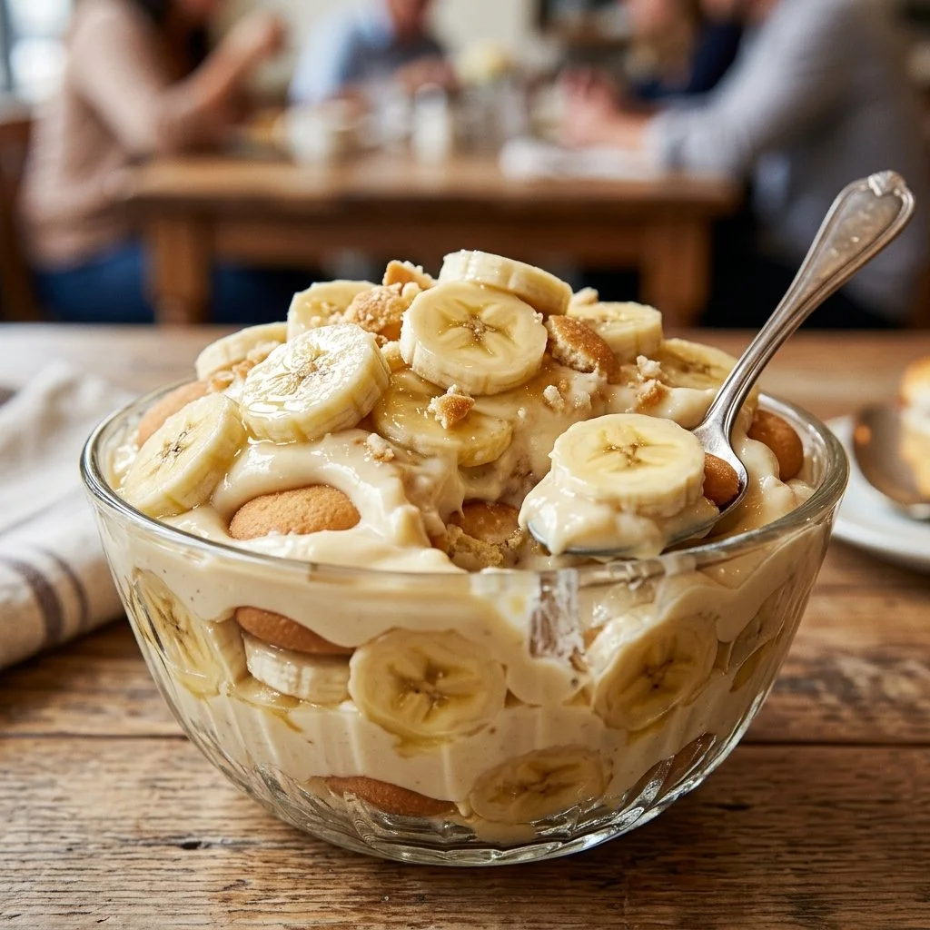 Magnolia Bakery's delicious banana pudding served in a classic dessert bowl
