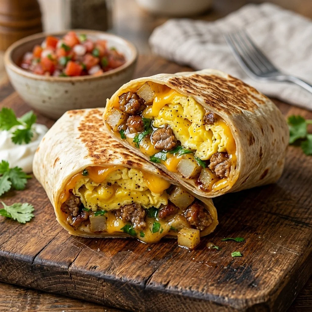 Make ahead breakfast burritos ready for a quick morning meal