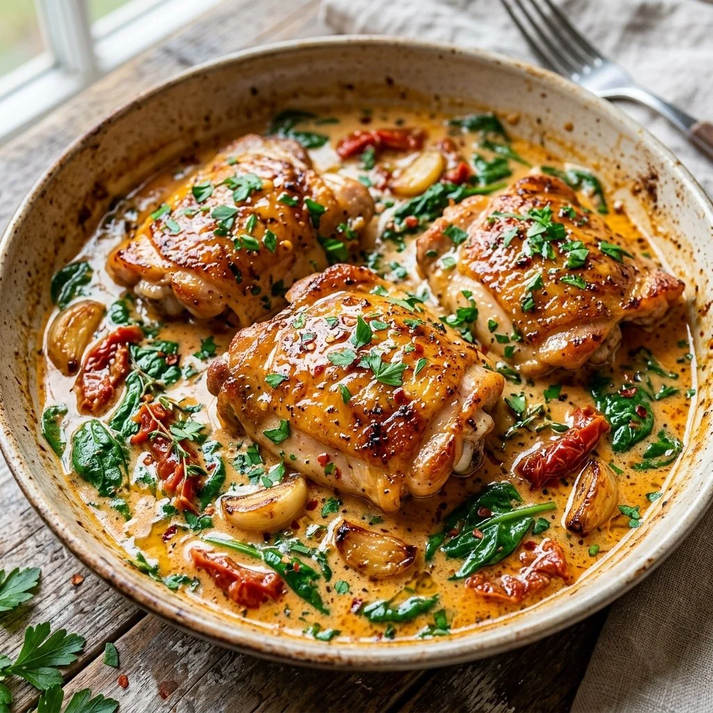 Delicious Marry Me Chicken served with creamy sauce and herbs.