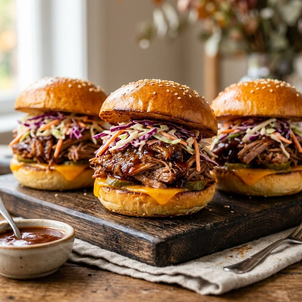 Delicious pulled pork sliders served on a platter