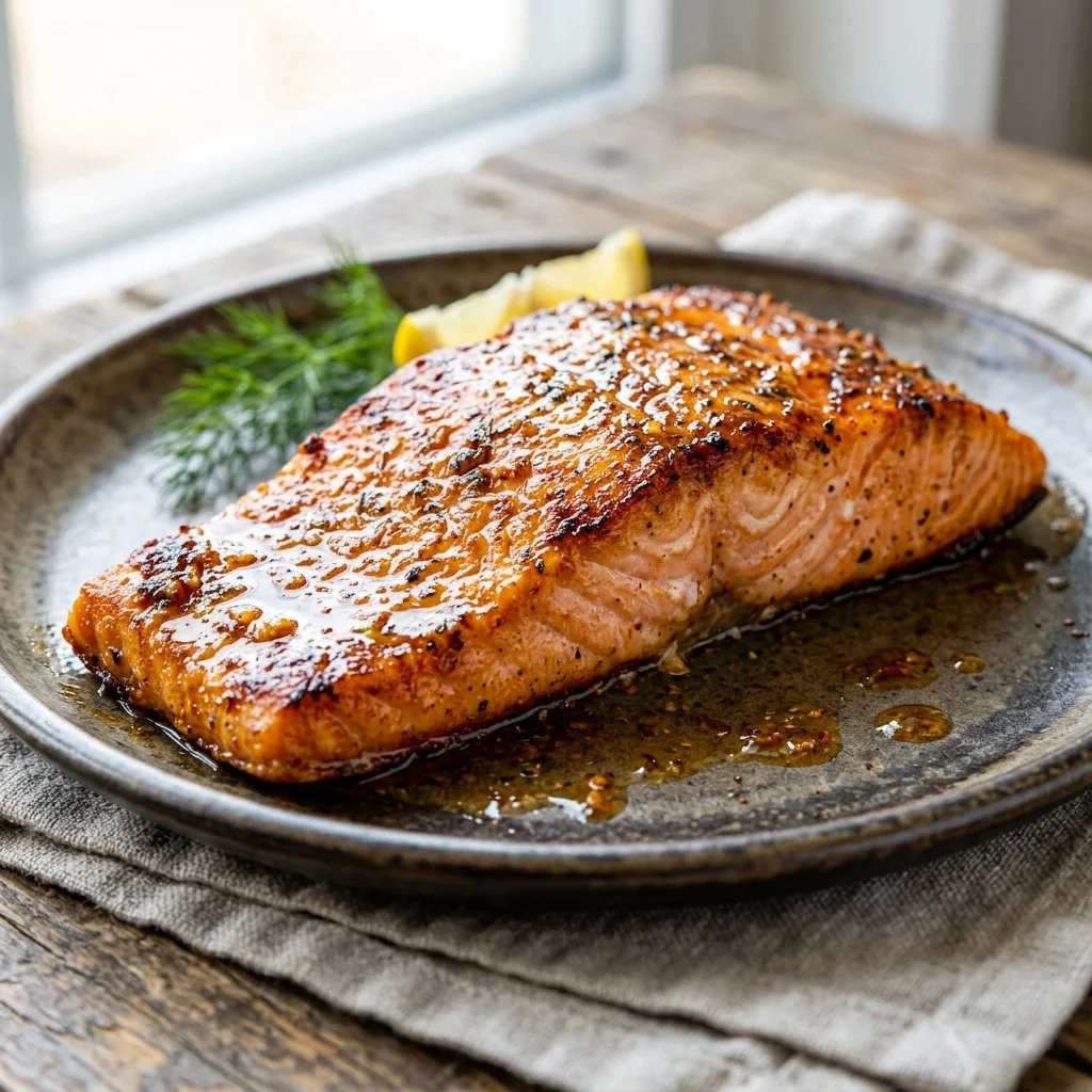 Delicious air fryer salmon fillet cooked to perfection