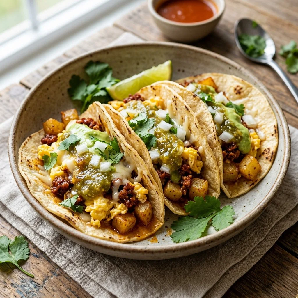 Delicious breakfast tacos filled with fresh ingredients and flavors