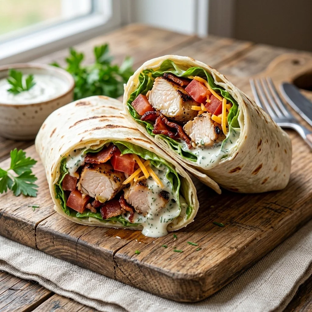 Delicious Chicken Bacon Ranch Wraps ready to be enjoyed
