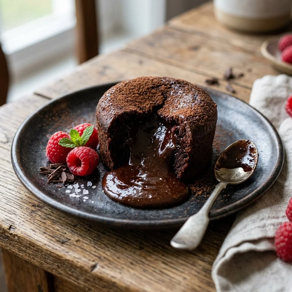 Deliciously decadent Chocolate Lava Cake with a molten center