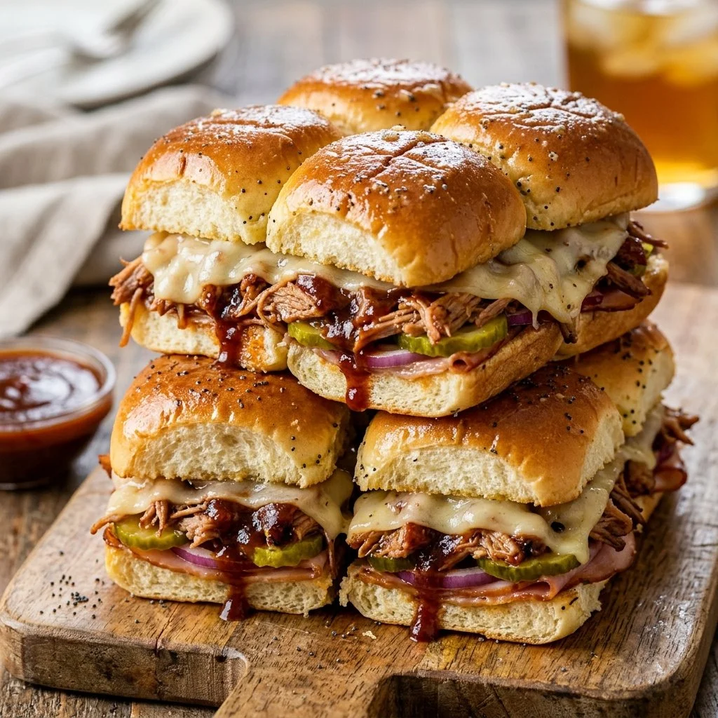 Delicious Hawaiian Roll Sliders served on a platter