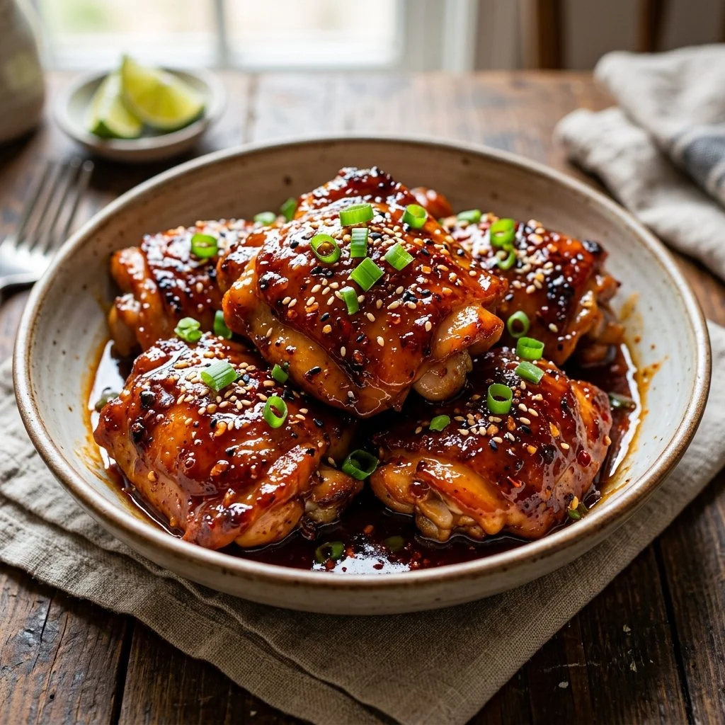 Delicious Honey Sriracha Chicken with a perfect sweet and spicy glaze
