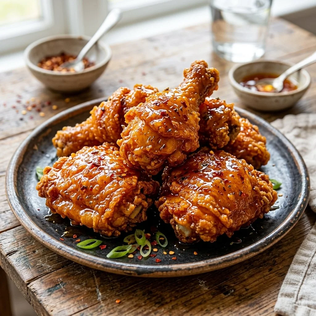 Delicious Hot Honey Chicken with a sweet and spicy glaze