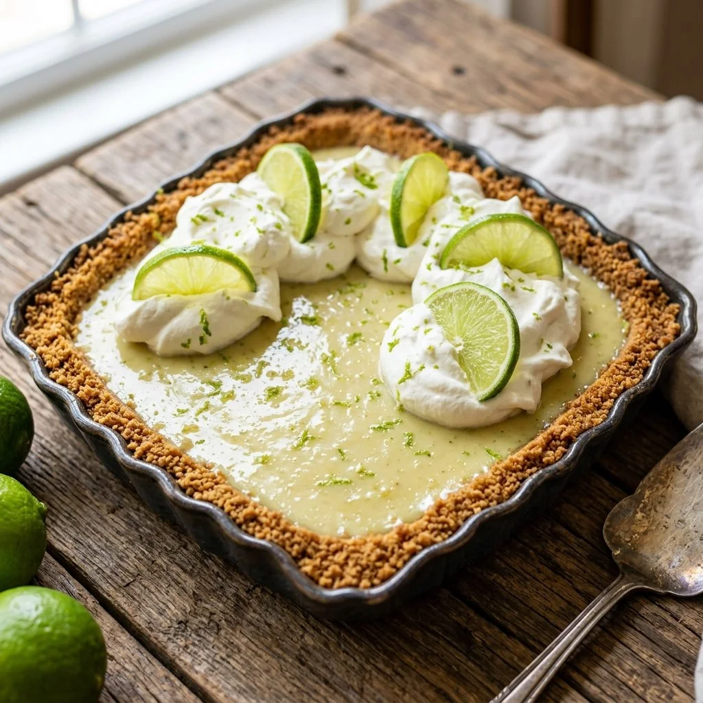 Delicious homemade Key Lime Pie served on a plate