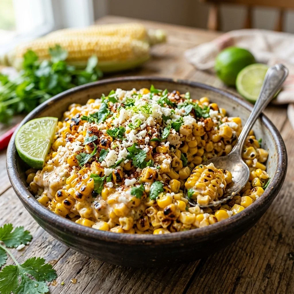 Delicious Mexican Street Corn Salad with fresh ingredients and vibrant colors