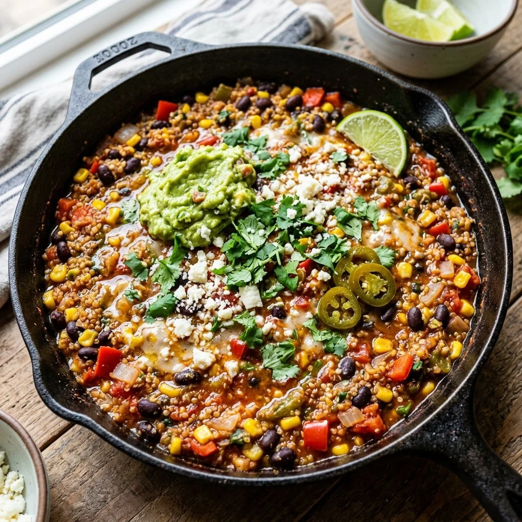 One Pan Mexican Quinoa featuring vibrant vegetables and spices