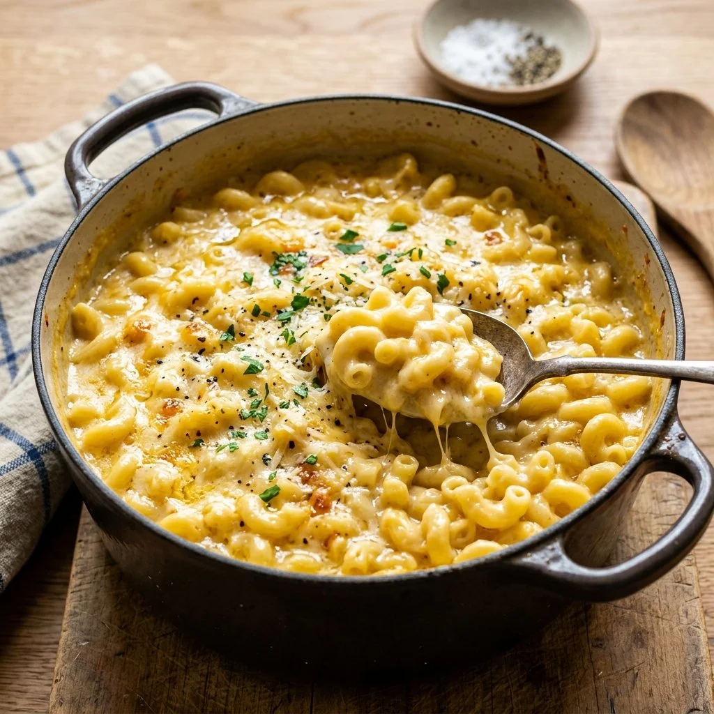 Creamy one pot mac and cheese in a bowl, perfect for quick dinners.