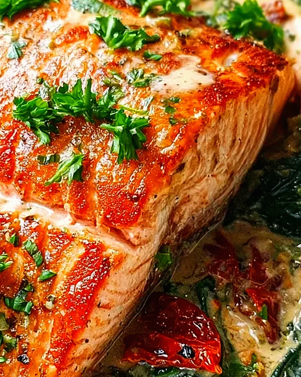 Tuscan Butter Salmon - Step by Step Recipe Instructions